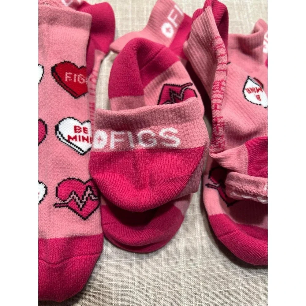 FIGS Ankle Socks Be Mine Lot of 3 Pairs Large NWOT